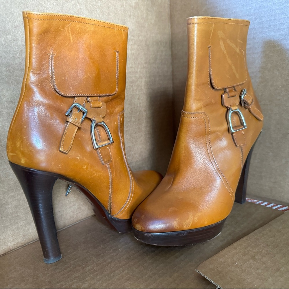 Ralph Lauren Caramel Booties